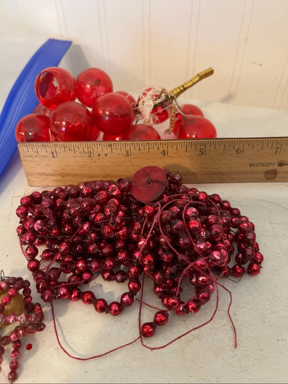 Lot Vintage Mercury glass garland balls for repurposing